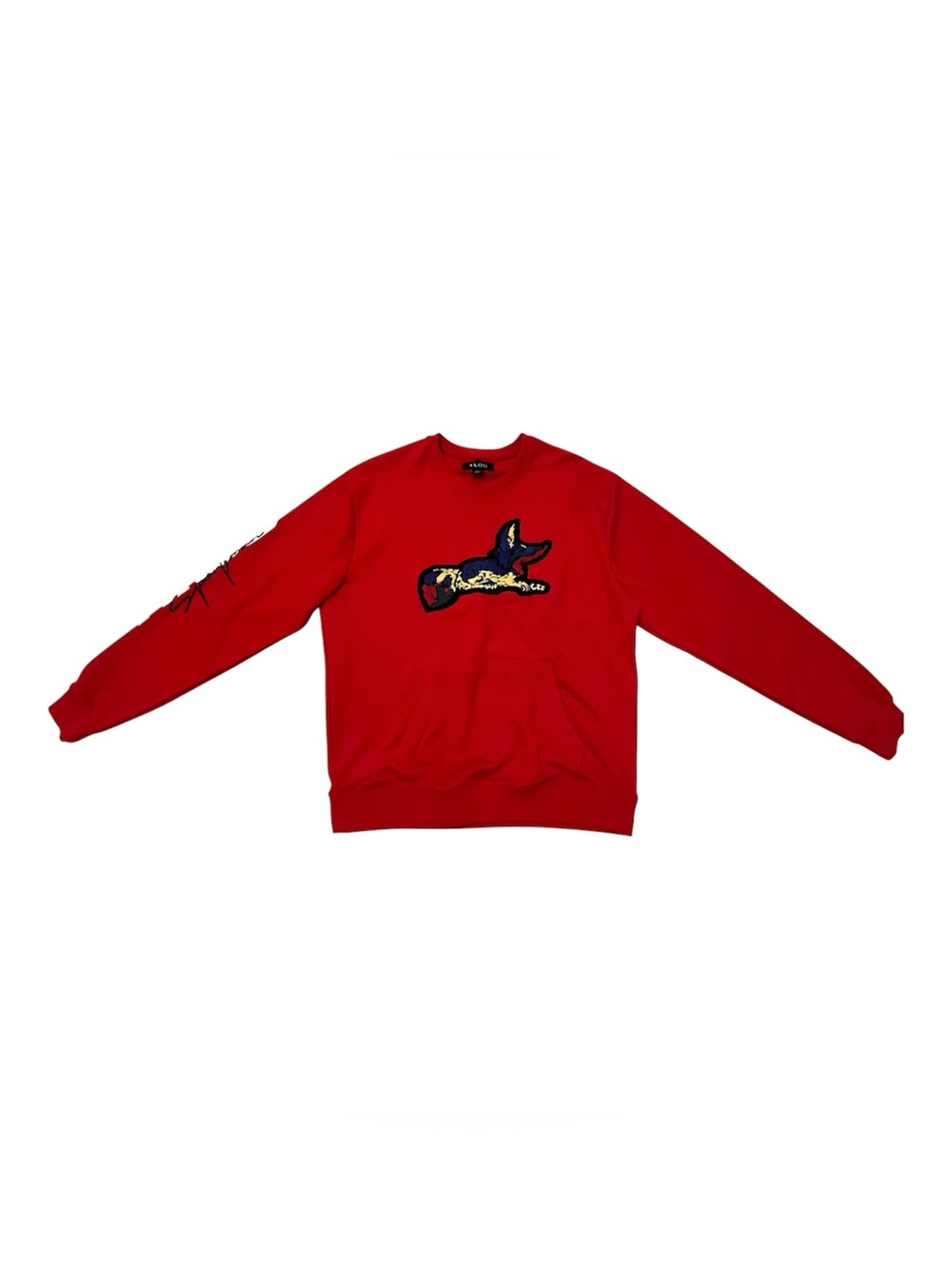 AKOO Red Crewneck Sweater with Graphic Patch